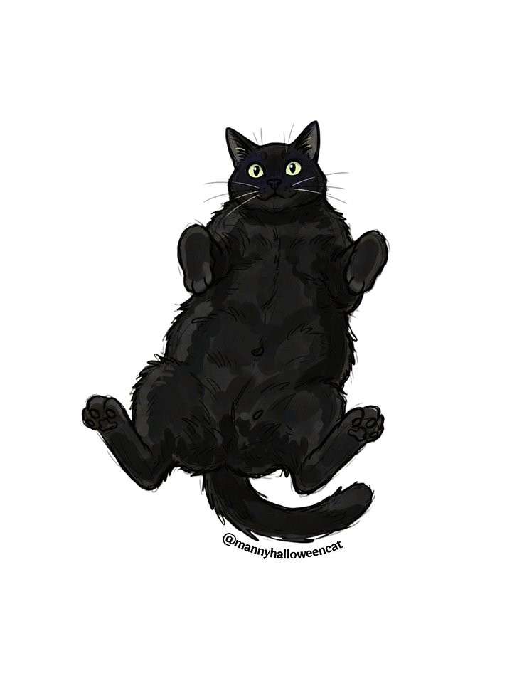 Manny Halloween Cat Belly Up sticker product image (1)
