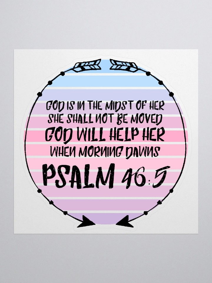 Pink Psalm 46:5 Circle Sticker product image (2)