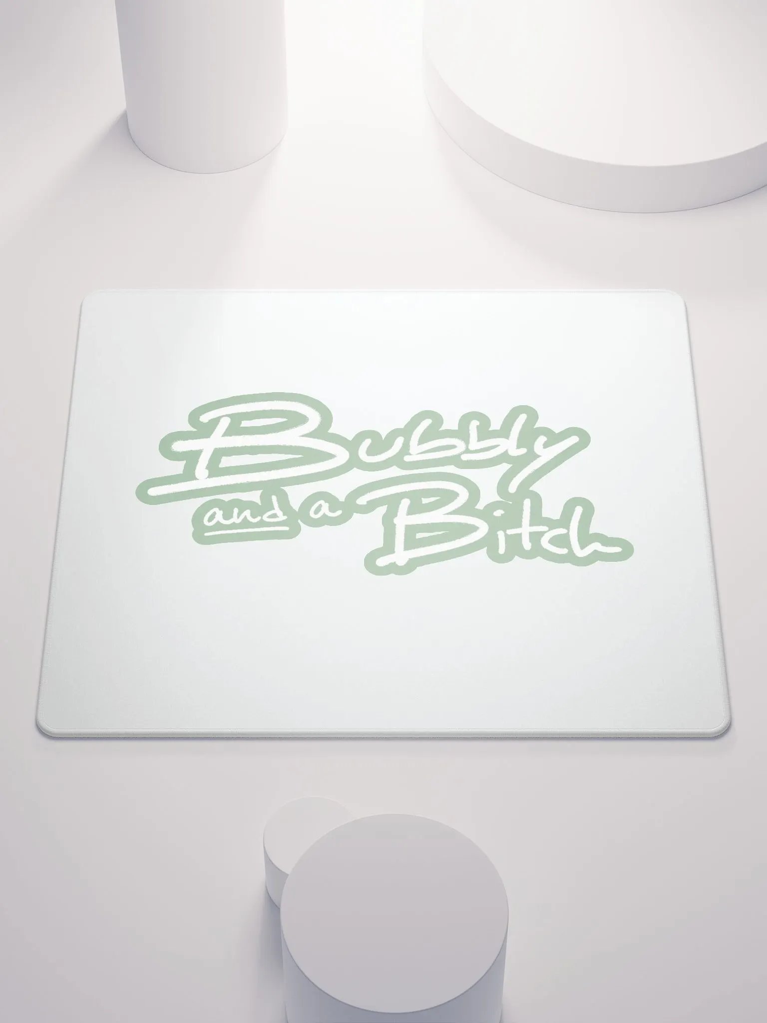 Bubbly and a B*tch (lined design, #96B697) mouse pad product image (1)