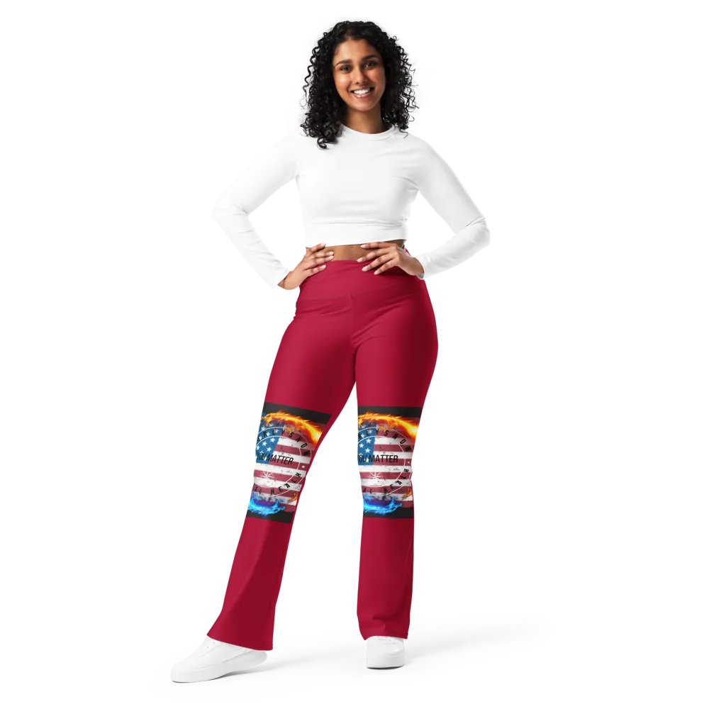 flare leggings- red product image (9)
