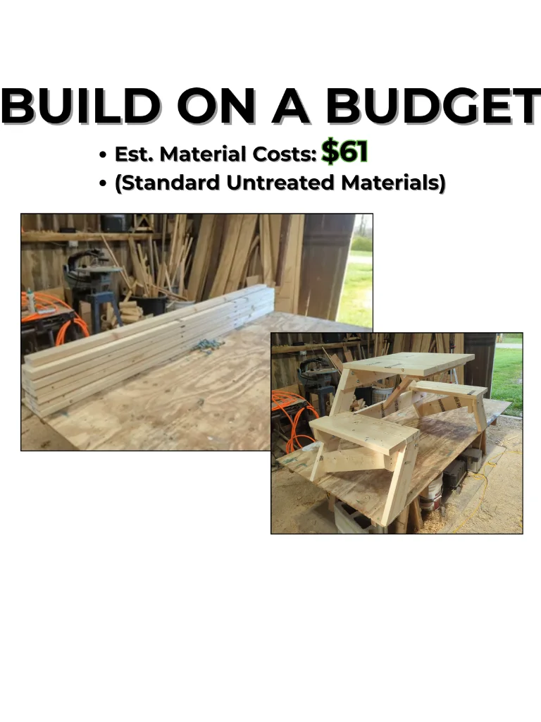 2 Person Picnic Table: DIY Build Plans & Construction Guide product image (5)