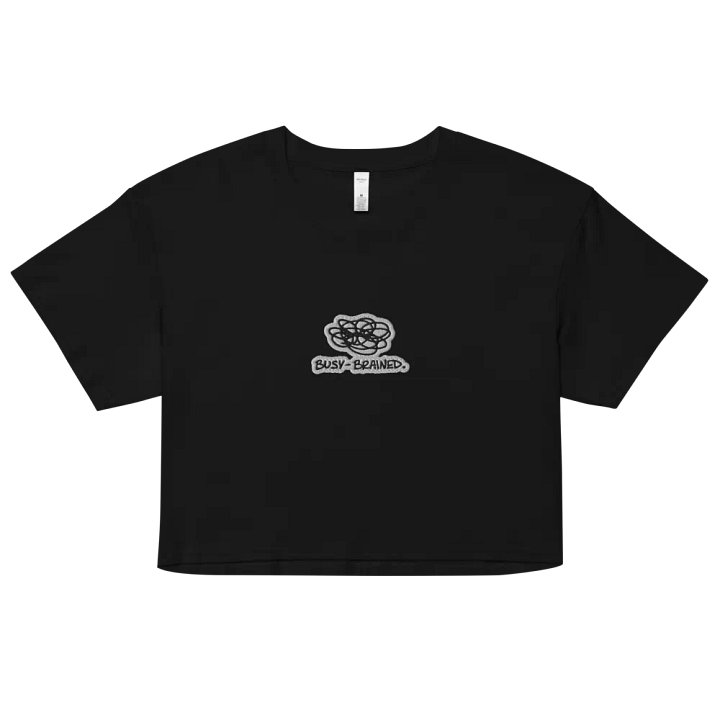 BUSY-BRAINED (bubble design) embroidered cotton crop top product image (1)