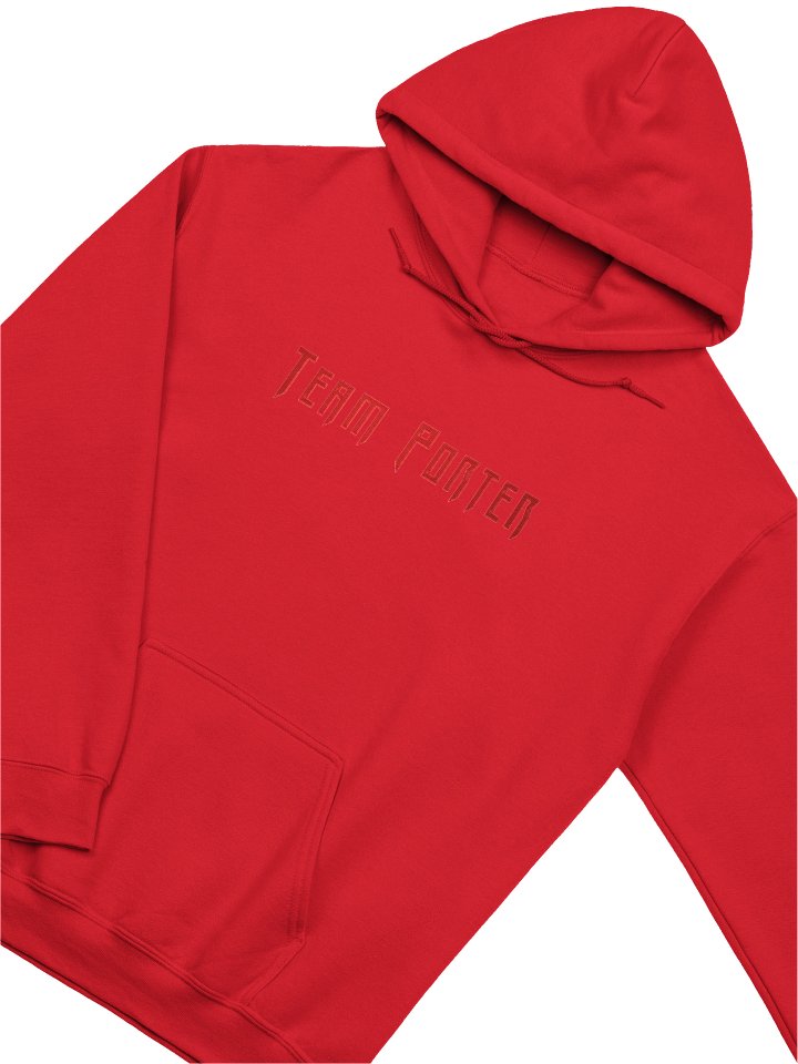 Team Porter Monochrome Embroidered Unisex Hoodie | Red/Red product image (2)
