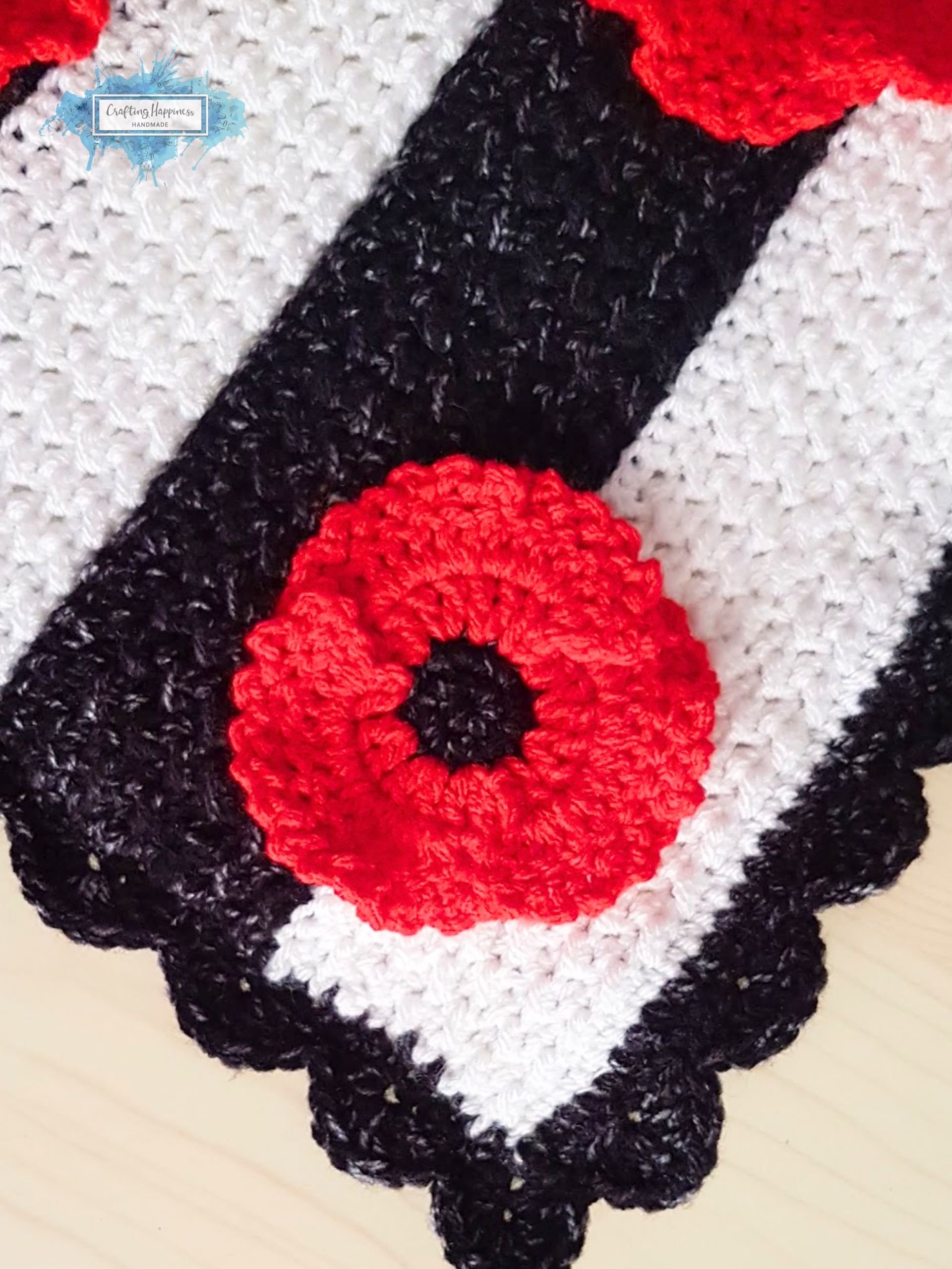 Red Poppy Flower Applique Crochet Pattern, US Terms (PDF Pattern) product image (3)