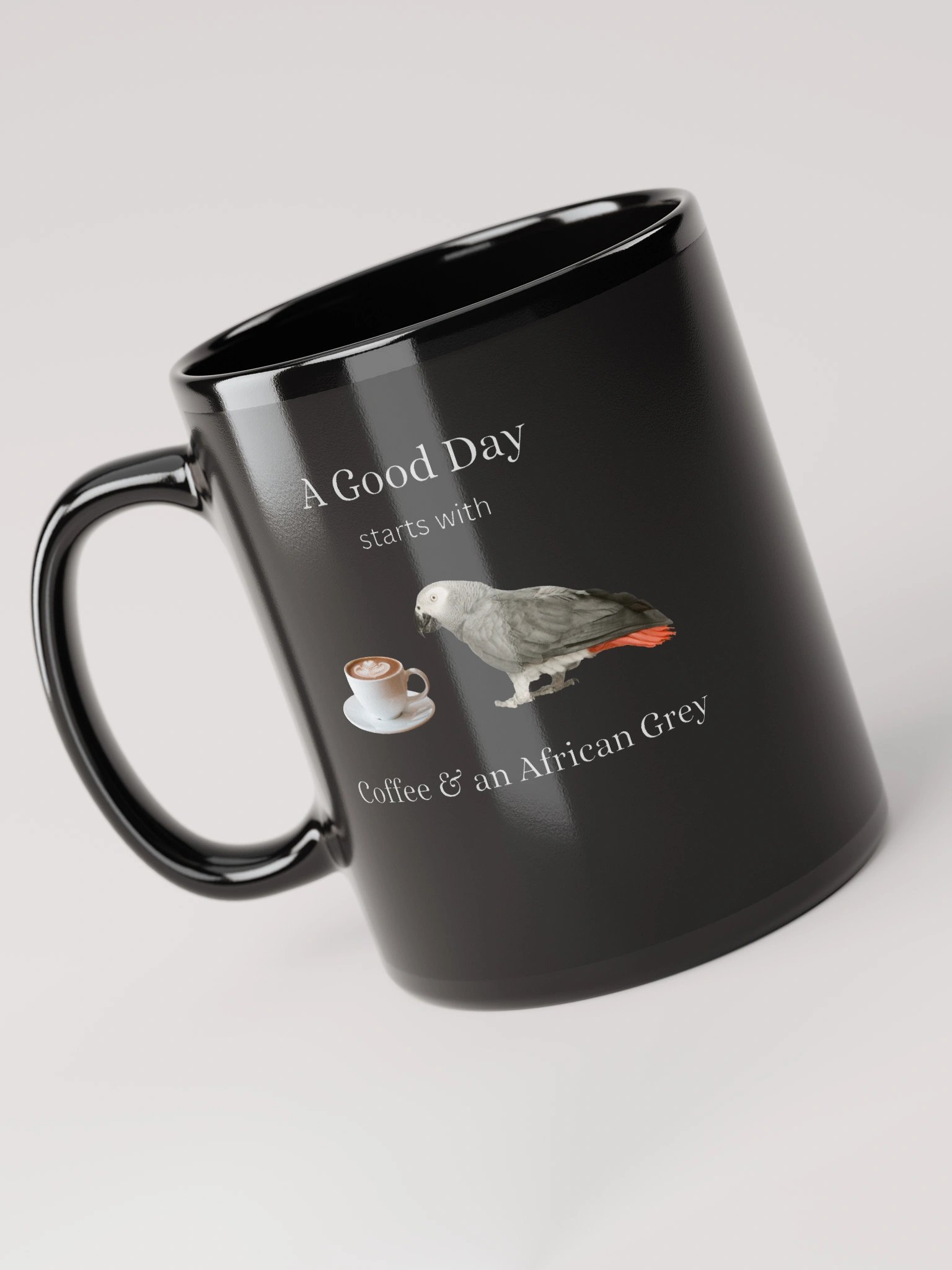 African Grey Parrot Cappuccino Mug product image (3)