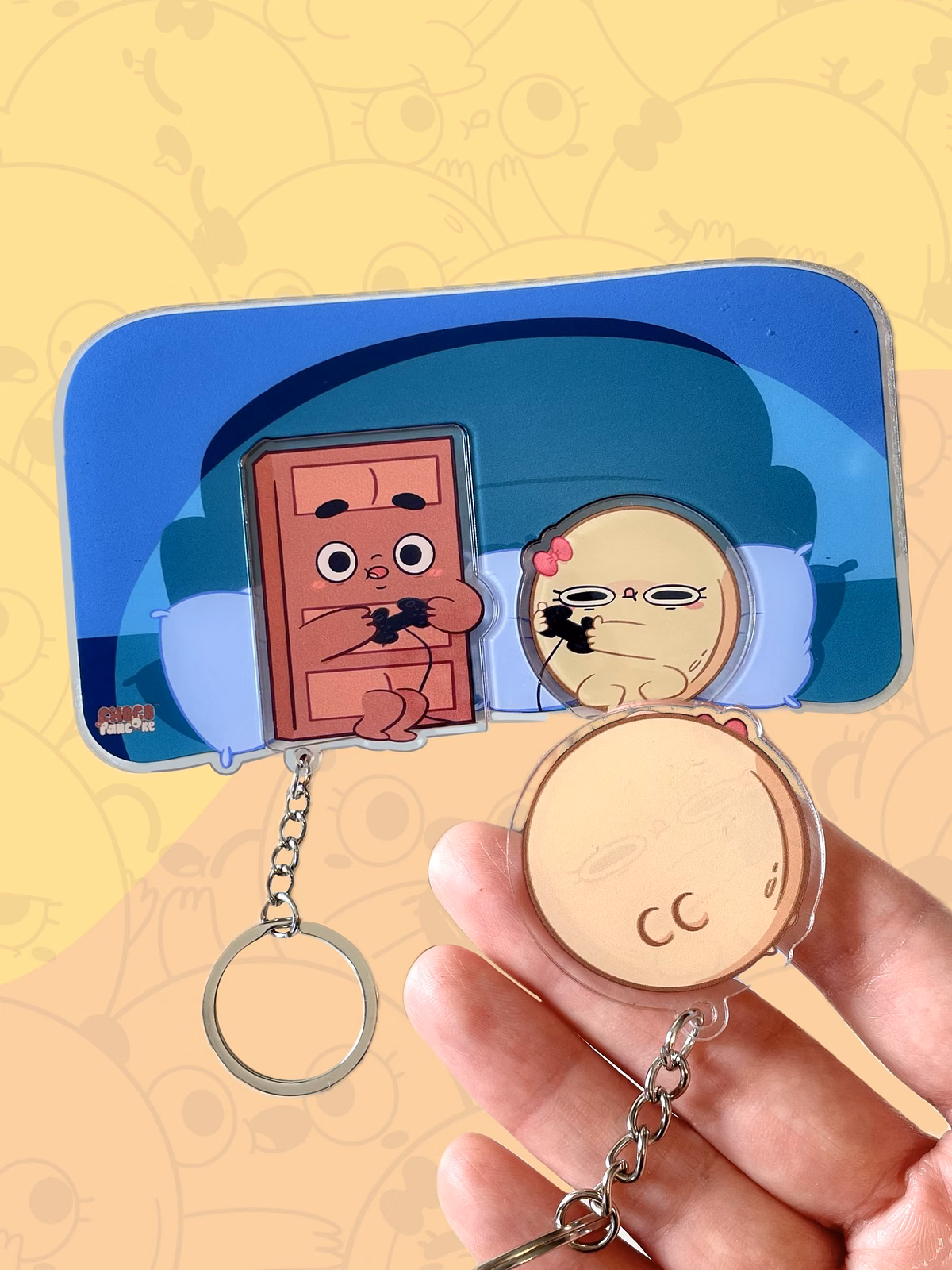 Matching Choco & Pancake Keychains with Bonus Display Base ...