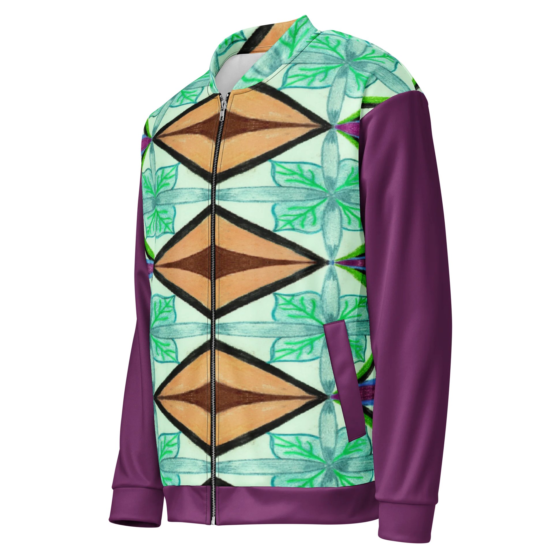 "DiamondSTack" Bomber Jacket (plum accents) product image (3)