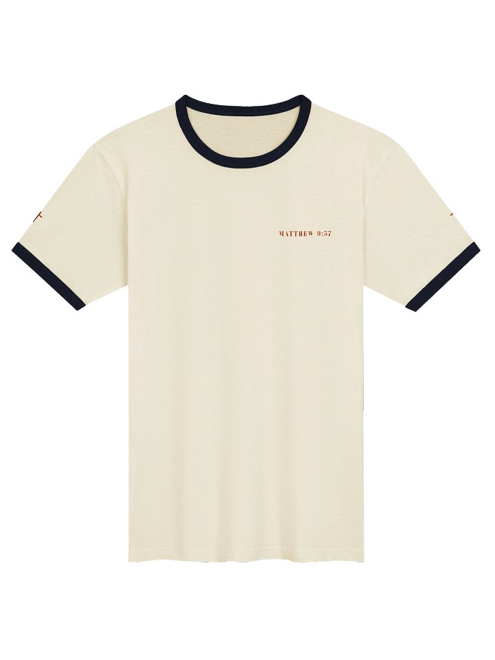 Unisex Matthew 9:37 Embroidered Ringer T-Shirt | John 1:1 Co. product image (1)