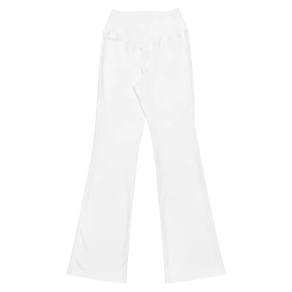 TDS Music Women's High-Waisted Flare Leggings with UPF 50+ and Recycled Fabric - White product image (6)