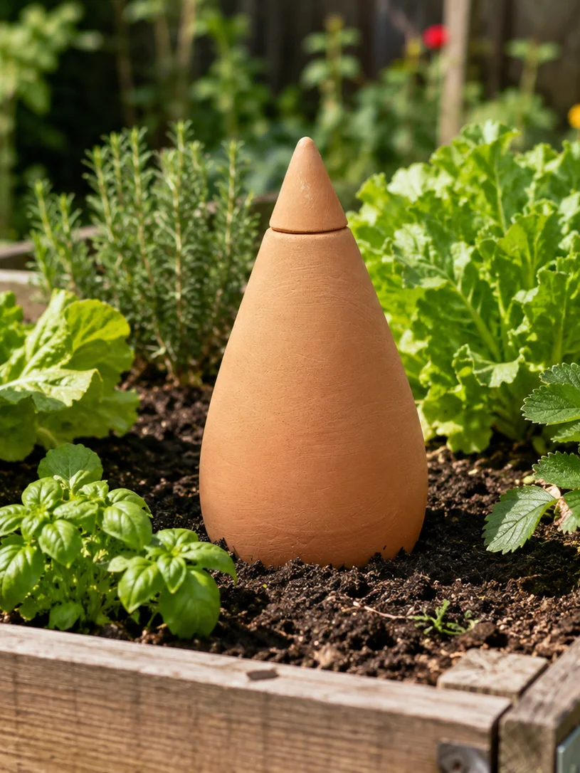 Terracotta Olla Watering Pot, Self Watering Garden Irrigation, Water Saving Olla for Raised Beds, Planters & Gardens (8oz) product image (1)