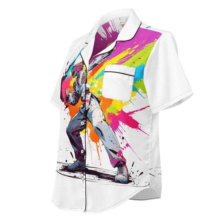 All-Over Print Women's Short Sleeve Pajama Top ( D_0144_Color Kick Taekwondo Boy of the Streets ) product image (3)