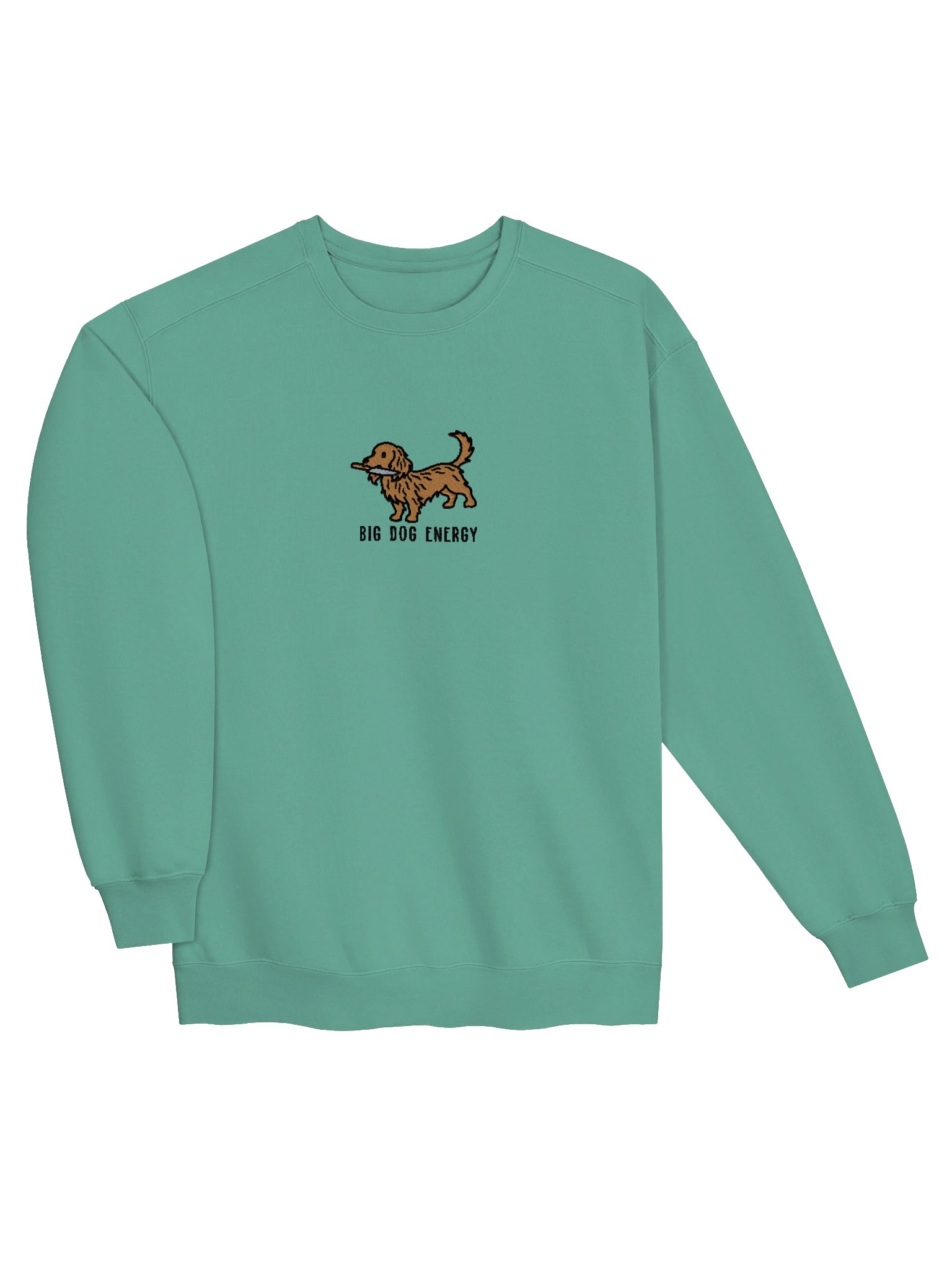 Big Dog Energy Funny Chibi-Style Embroidered Premium Sweatshirt for Longhaired Dachshund(Tan) Owners product image (27)