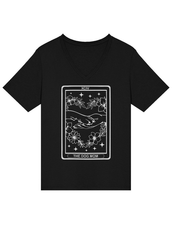 🌙 “V-Neck Dog Mom Tarot Tee [White Print]” product image (2)