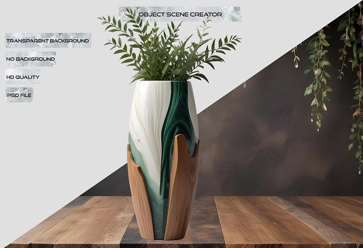 Luxe Botanique – Elegant vase Art Deco PNG product image (2)