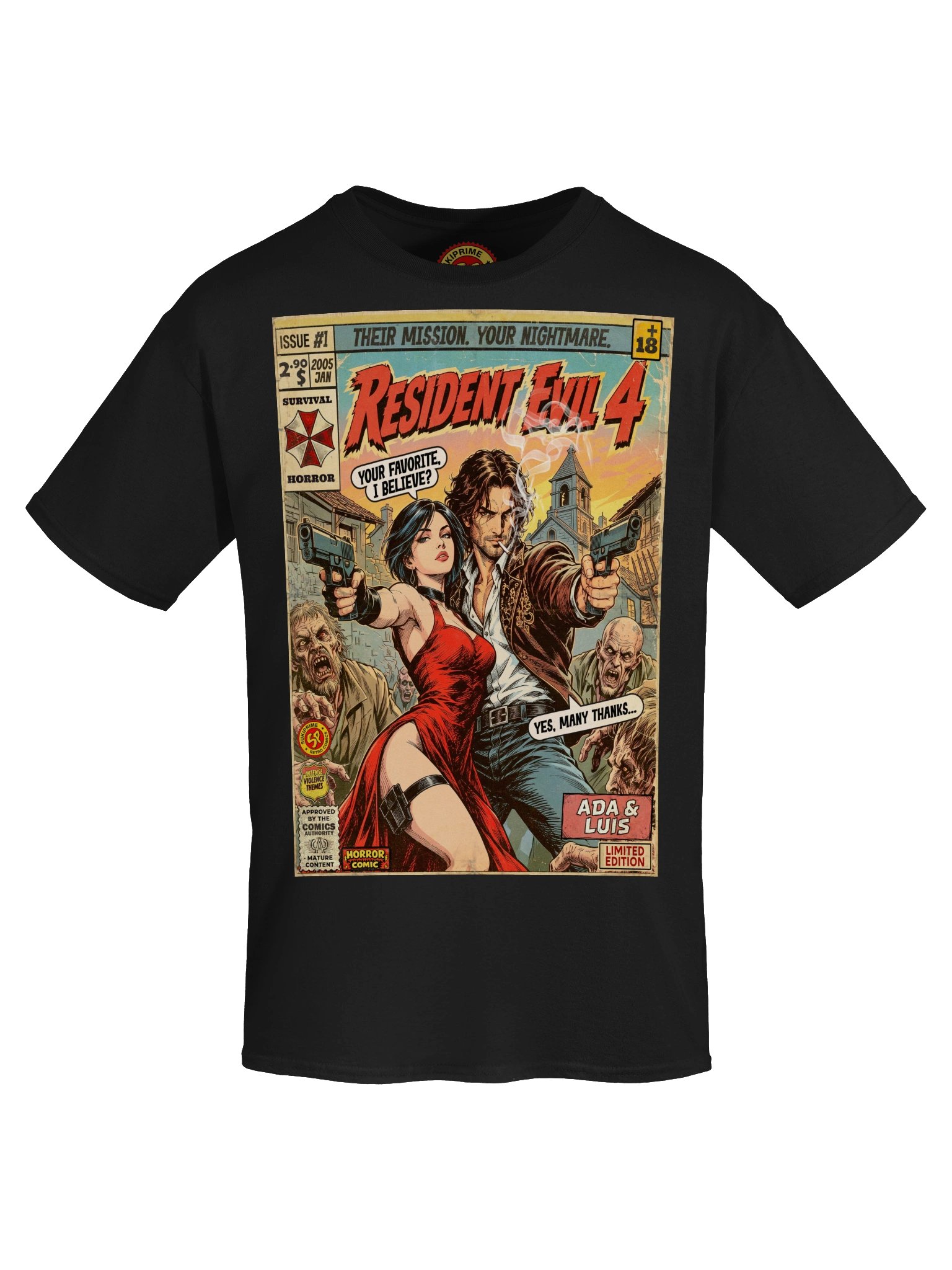 Ada & Luis Comic Art Gaming T-Shirt product image (5)