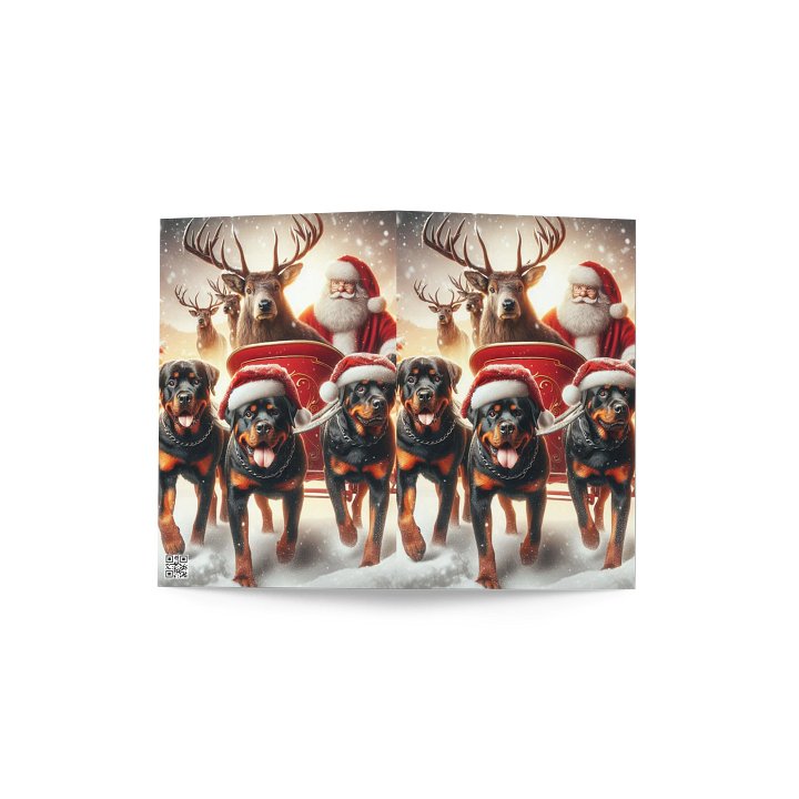 Santa's Rottweiler Sleigh Ride Greeting Card product image (4)