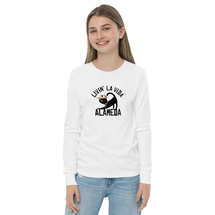 Cool Cat Bella+Canvas Youth Long Sleeve T-Shirt product image (2)