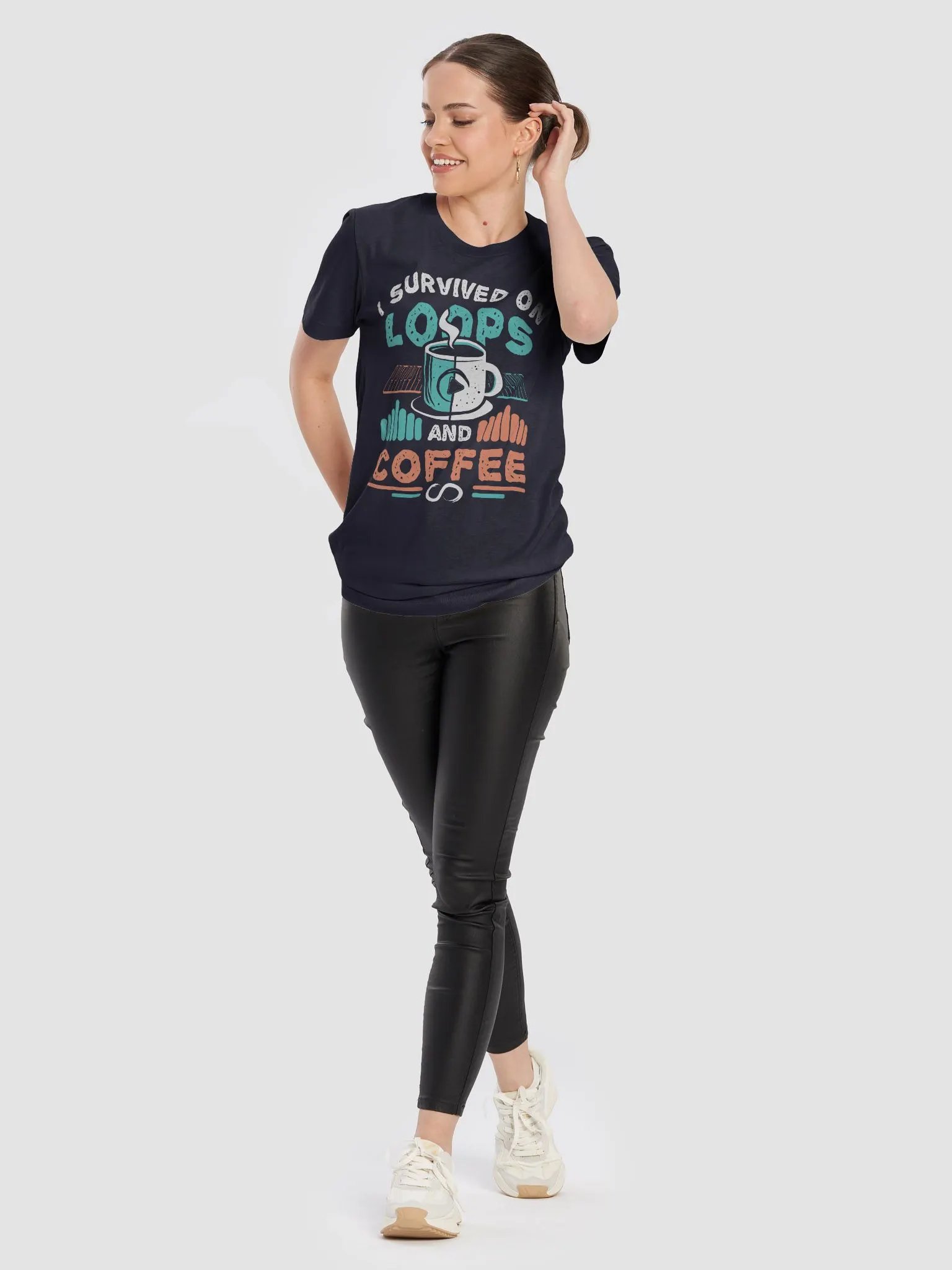 I Survived on Loops and Coffee T-Shirt – For Music Producers and Coffee Lovers product image (2)