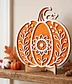 12" Handmade Layered Wooden Pumpkin with Stand | Fall Décor
