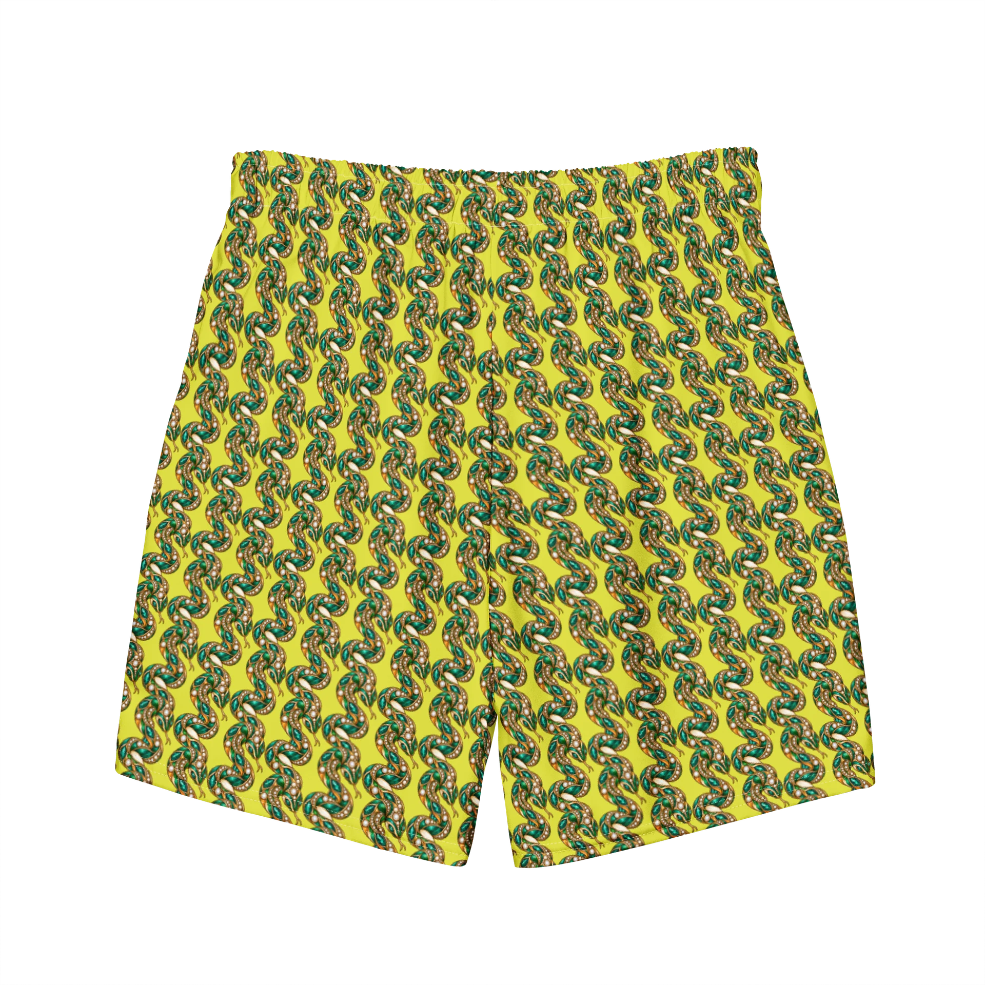 Diagonal Green Snake Brooch Mosaic Swim Trunks product image (7)