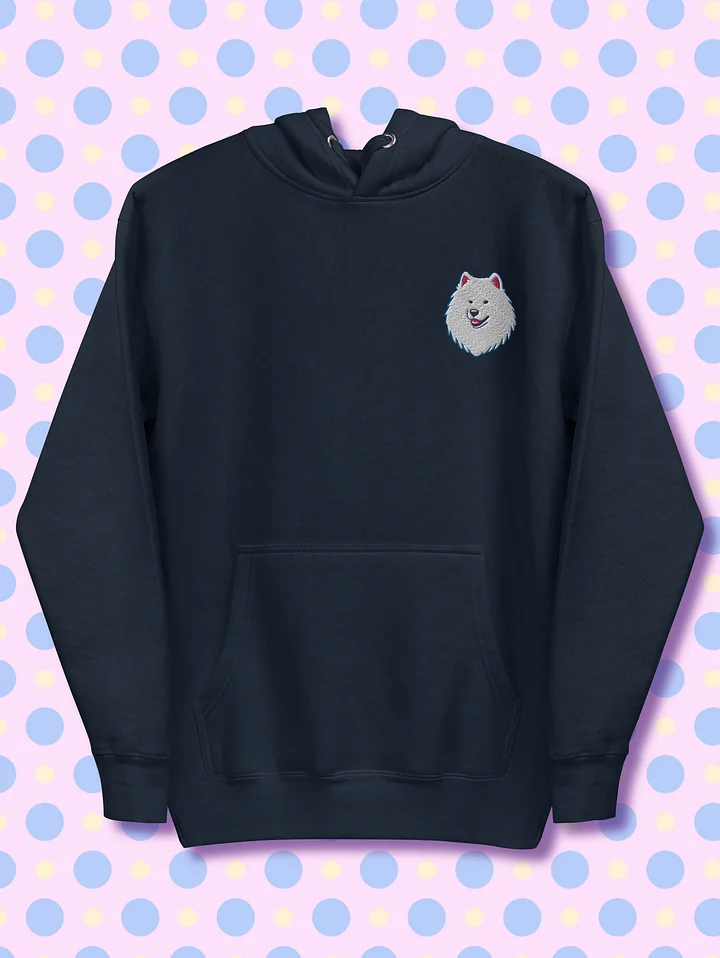 Smiling Samoyed Pup Embroidered Unisex Premium Hoodie product image (1)