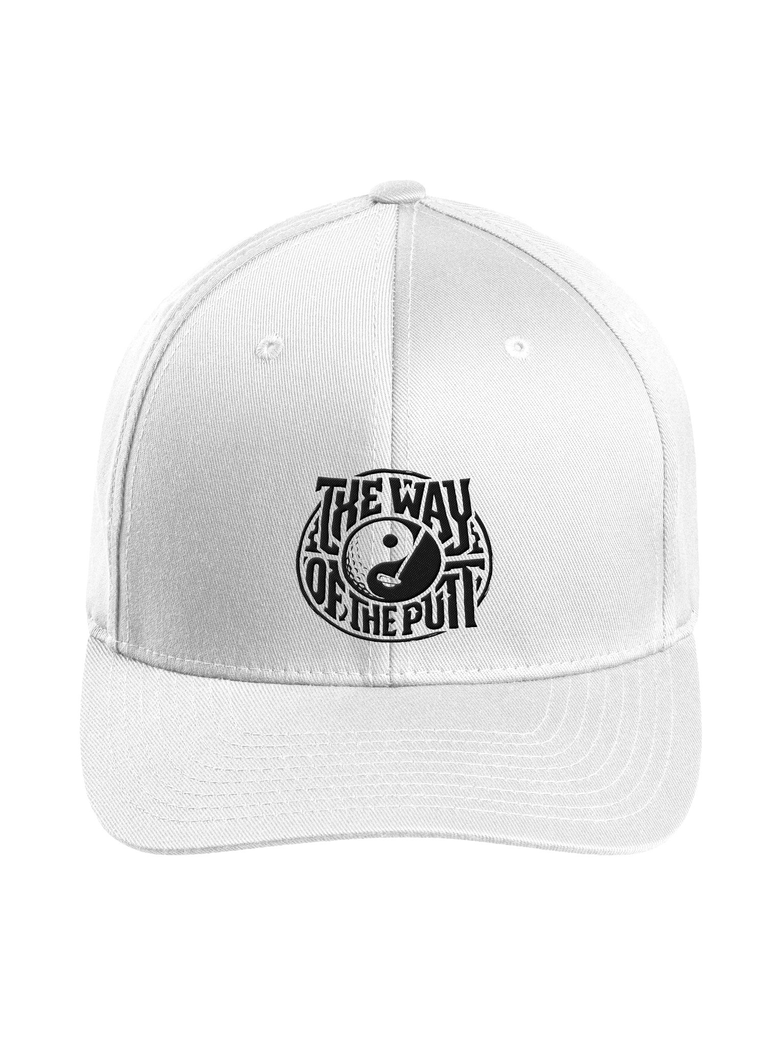 The Way of the Putt — Flexfit Cap (White / Black Embroidery) product image (1)