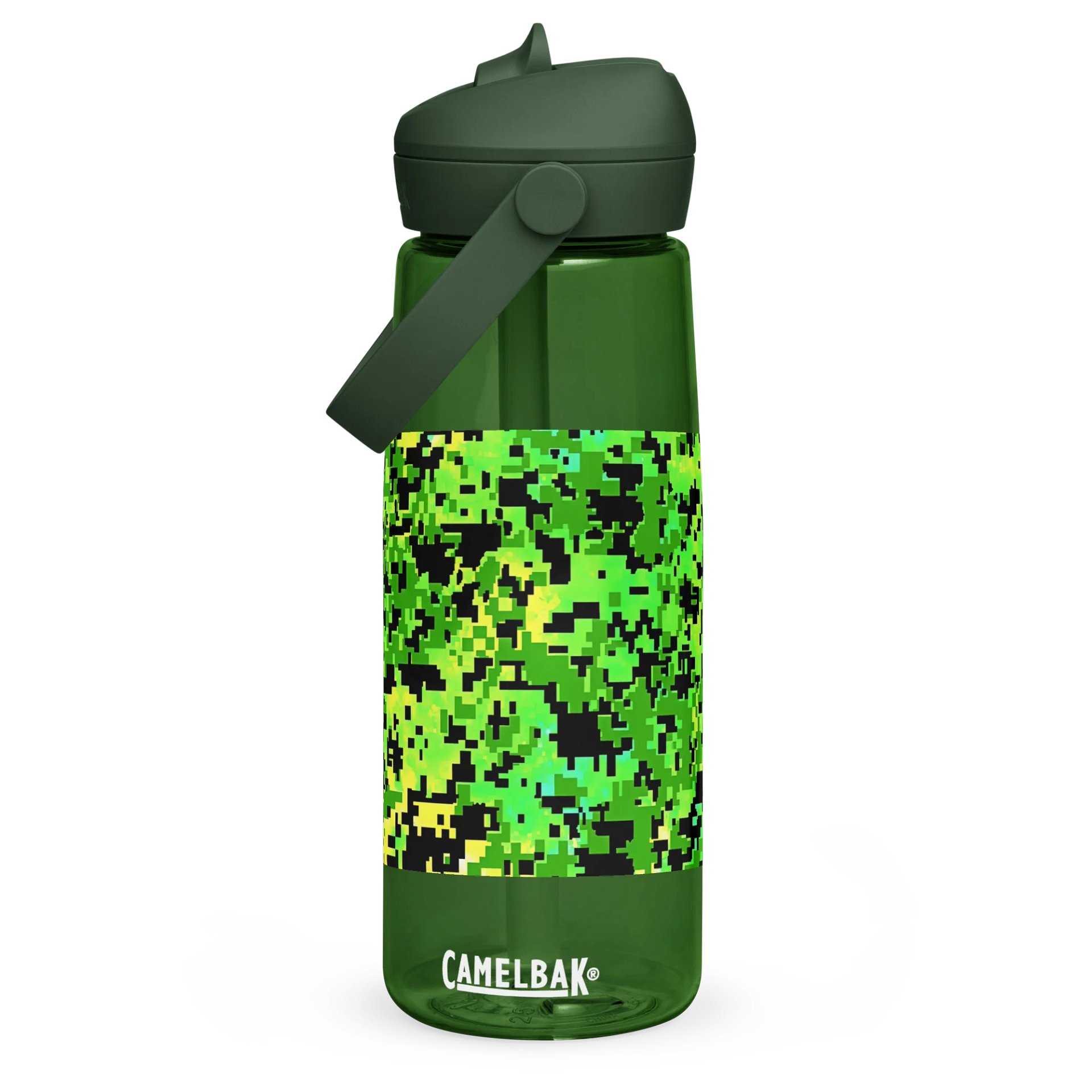 Pixelated Camo Flip Straw Water Bottle product image (1)