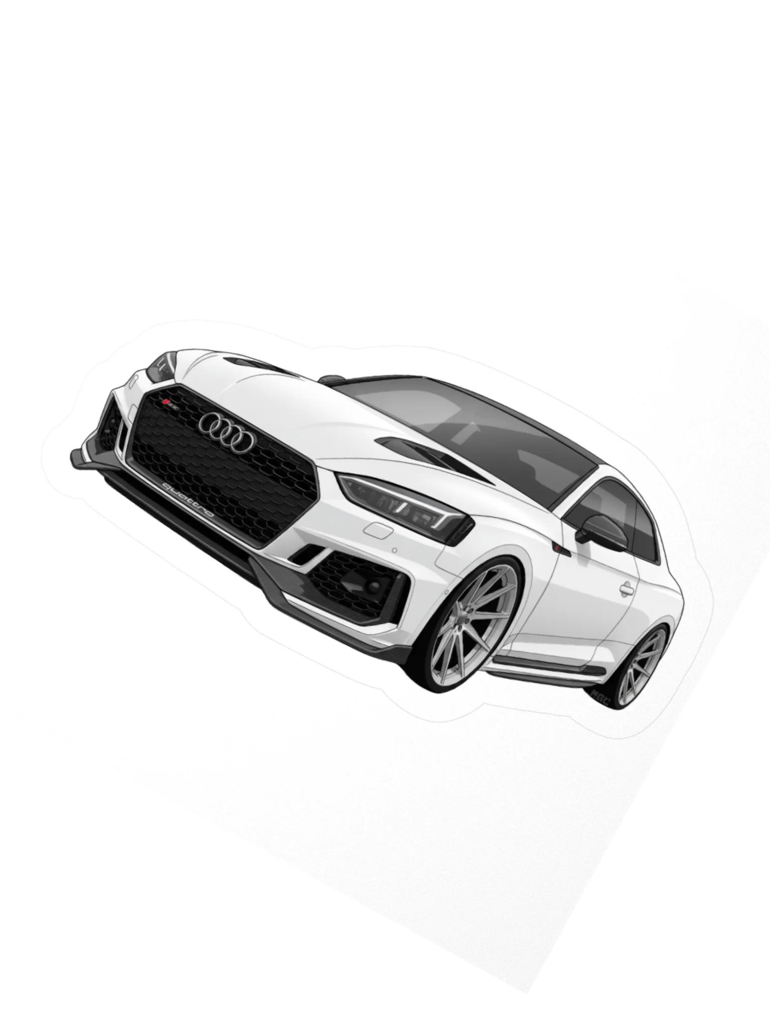 White Audi RS5 Sticker (Retro, Sketch, Silhouette) product image (5)