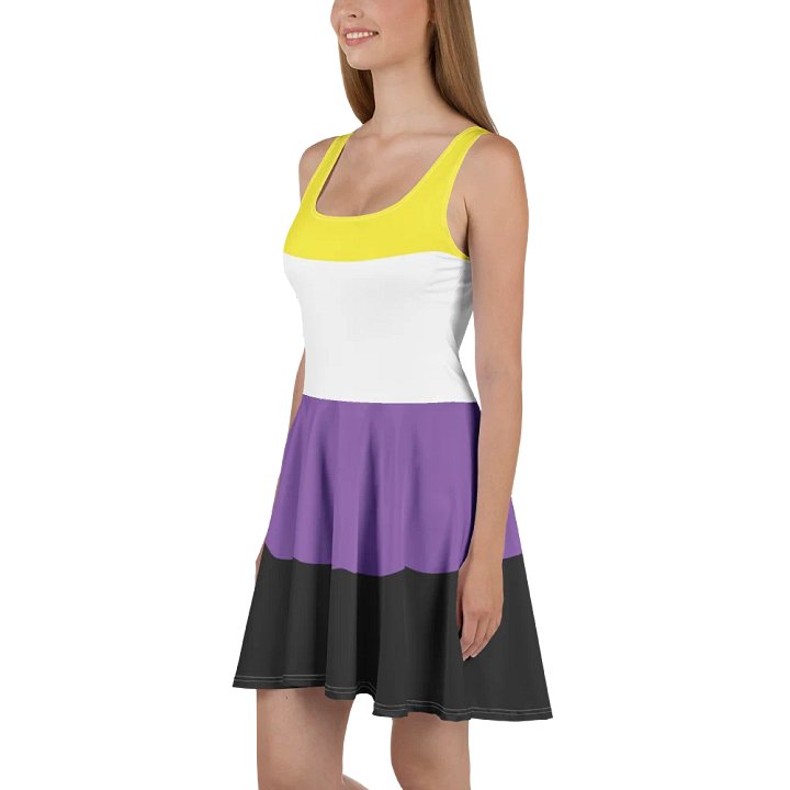 Non-binary Pride Flag Skater Dress product image (1)