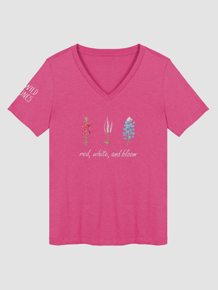 Red, White, and Bloom (Women's Relaxed V-Neck T-Shirt) product image (1)