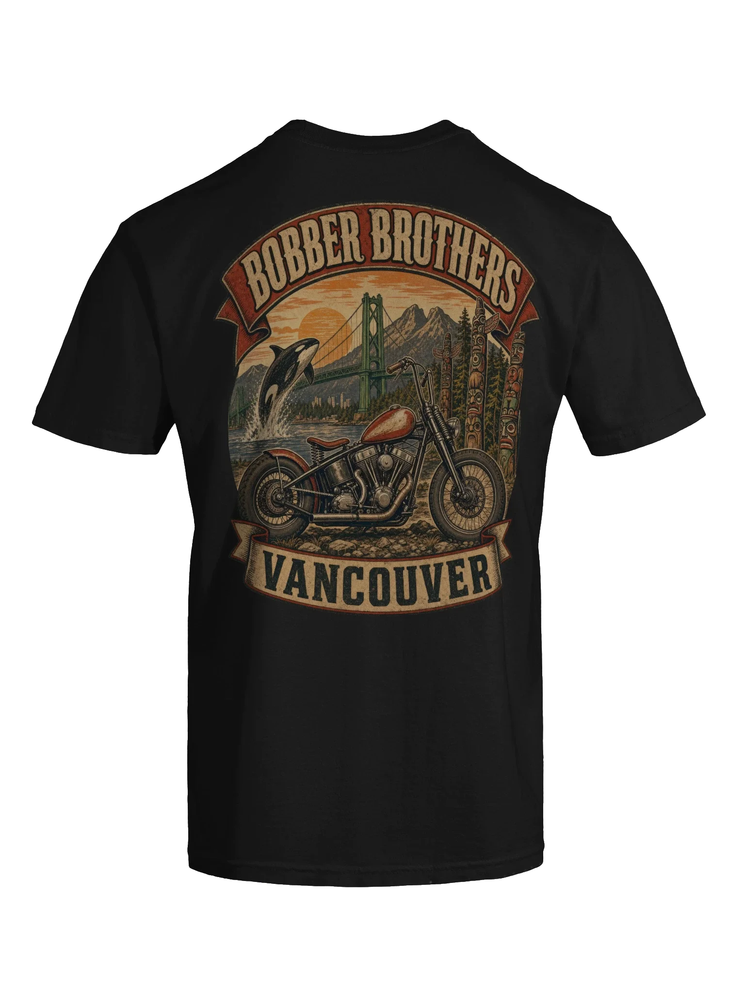 Vancouver motorcycle t-shirt design by Bobber Brothers