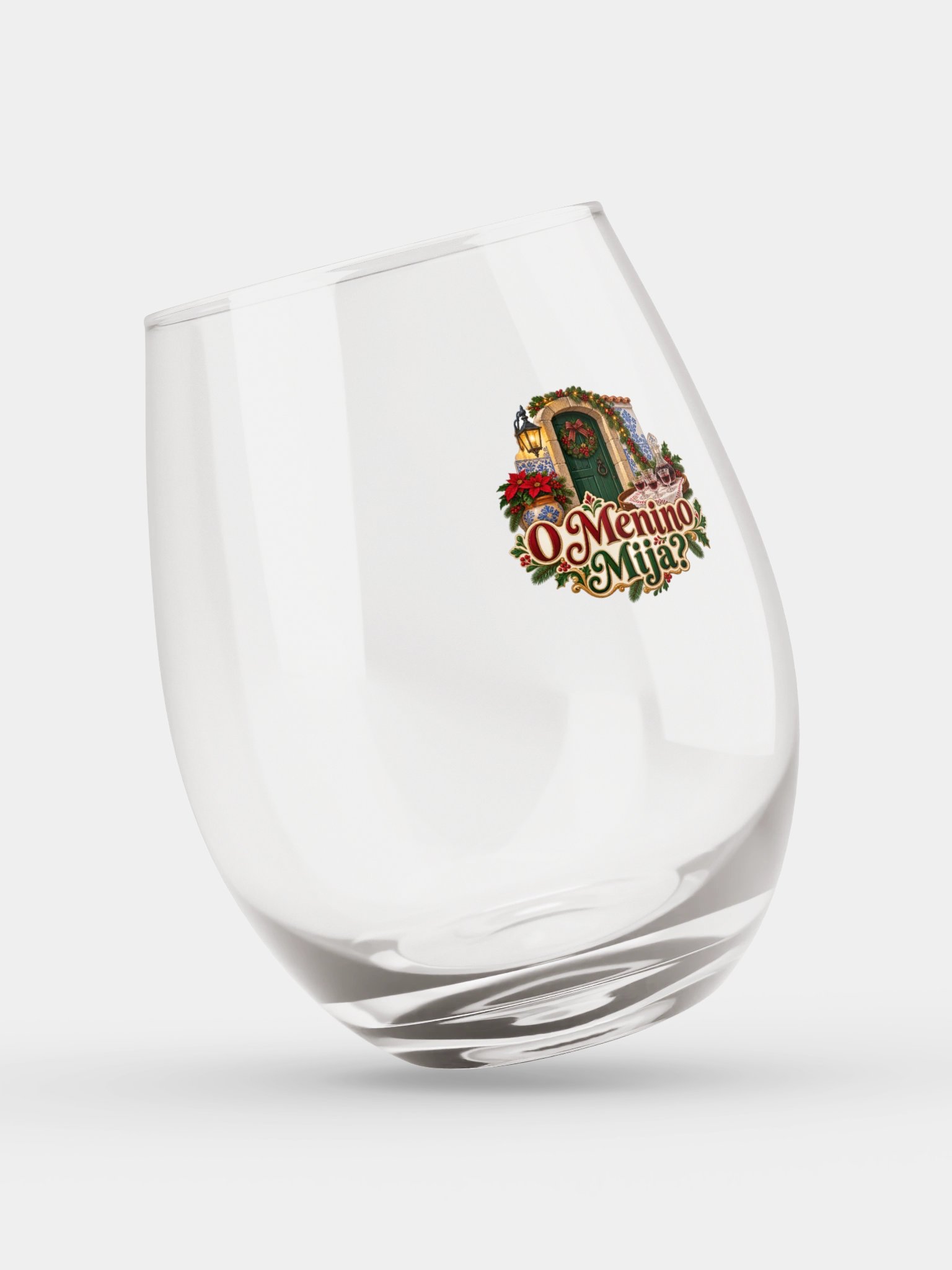 O Menino Mija? – Portuguese Christmas Tradition Stemless Wine Glass product image (3)