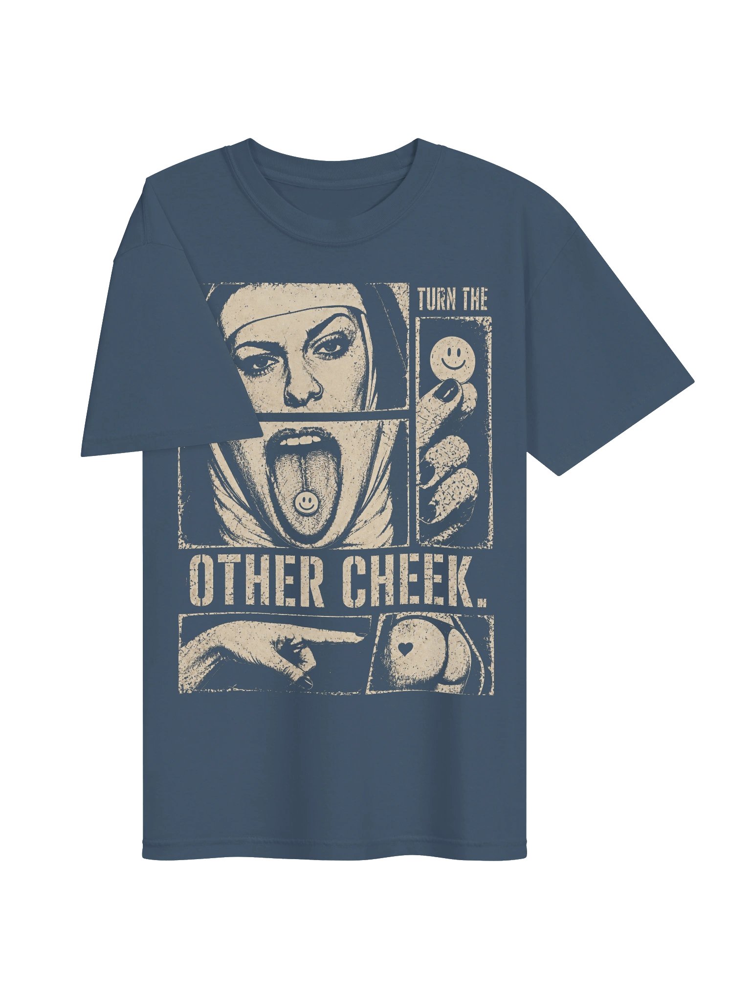 Turn the other cheek - Nun // Heavyweight Vintage Graphic Tee product image (38)