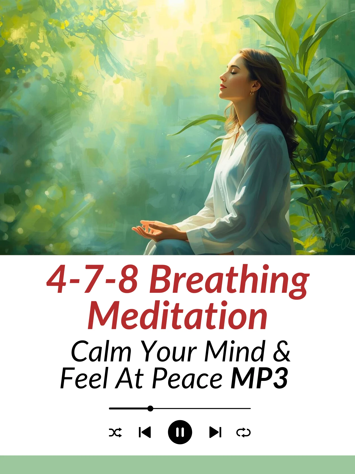 4-7-8 Breathing Meditation - Calm Your Mind & Feel at Peace | MP3 Audio Download product image (1)