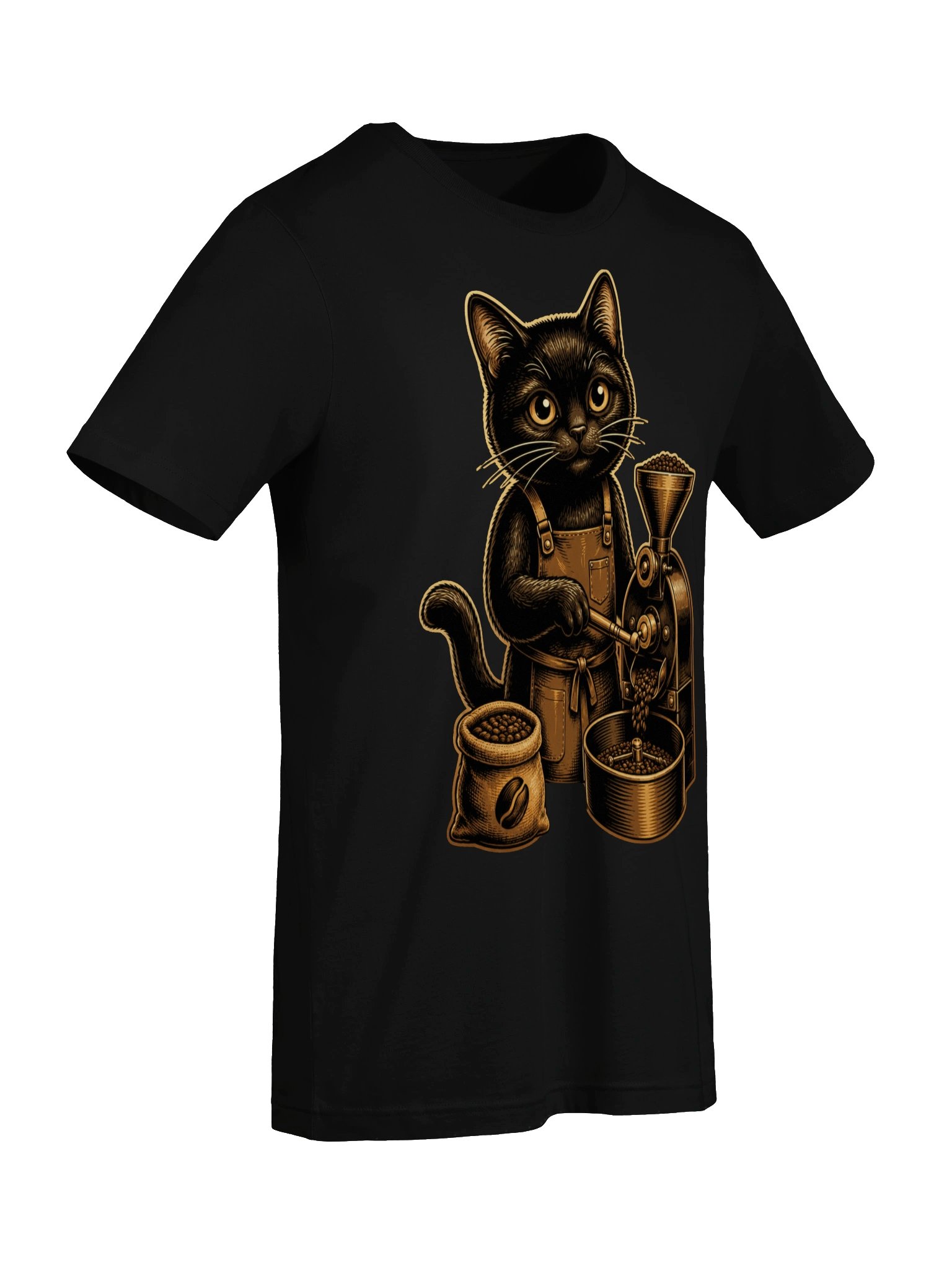 Black Cat Barista Coffee Tee | Vintage Cafe Shirt product image (7)