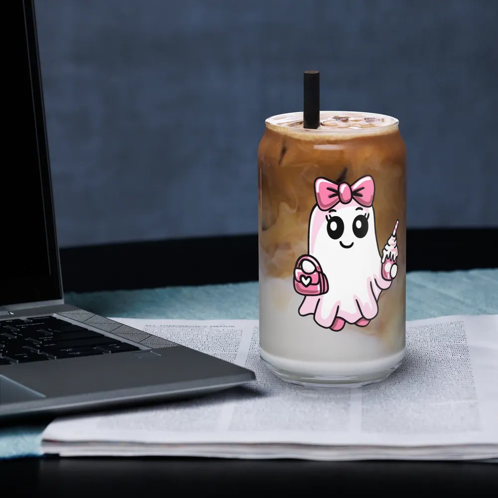 Cute Ghost 16oz Can-Shaped Drinking Glass product image (4)