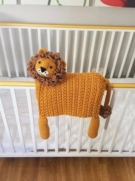 Crochet Lion Baby Blanket Pattern - 3in1 Toy, Stroller Blanket PDF - Crafting Happiness product image (5)