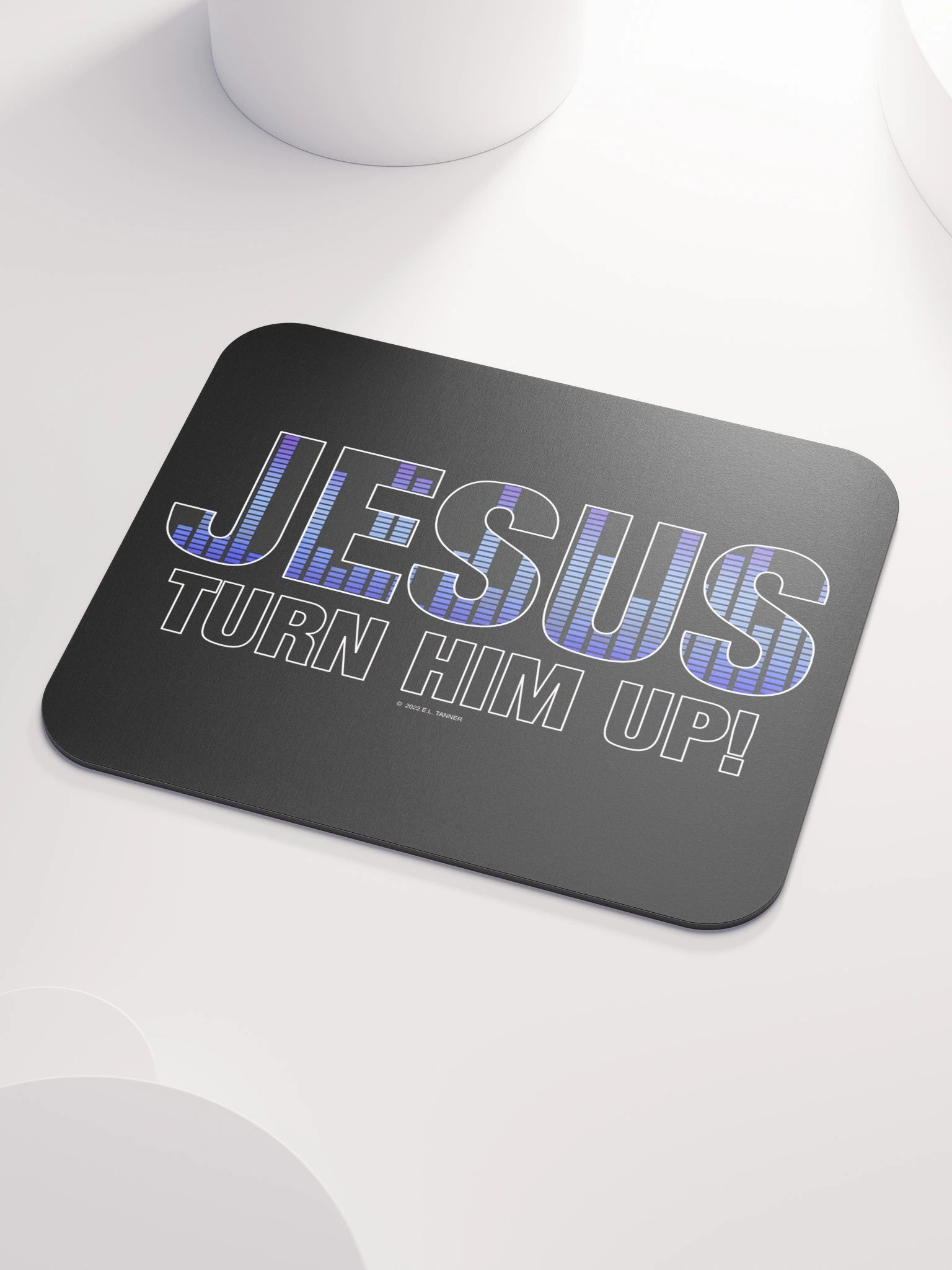 Jesus Turn Him Up, Black Mouse Pad product image (3)