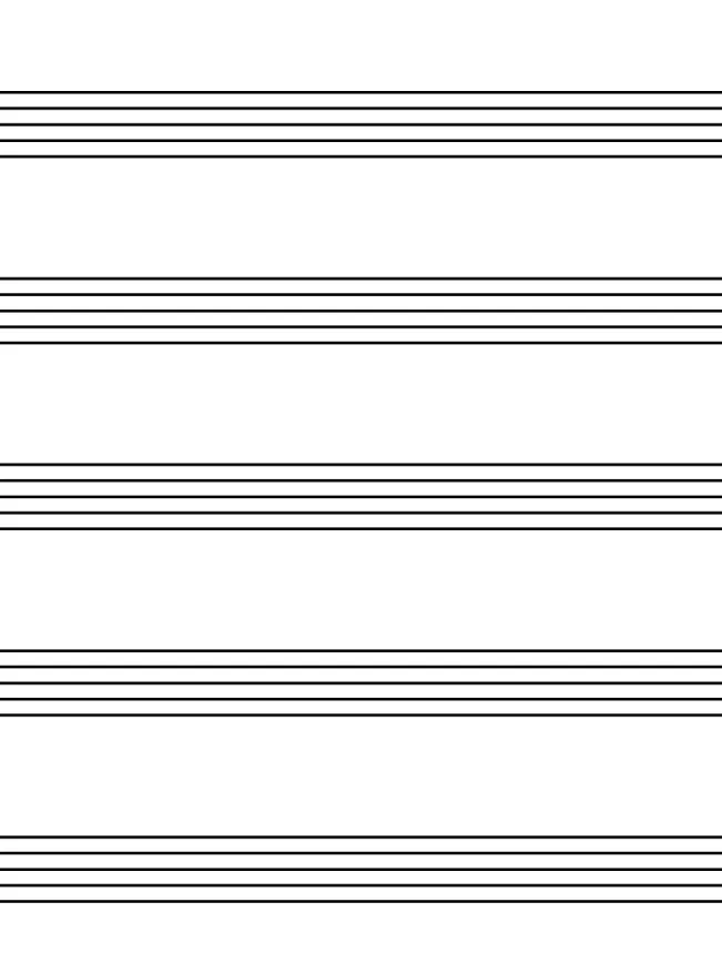Printable Staff Paper. Treble, Bass, & Grand Staff Sheet Music Paper (PDF) product image (1)