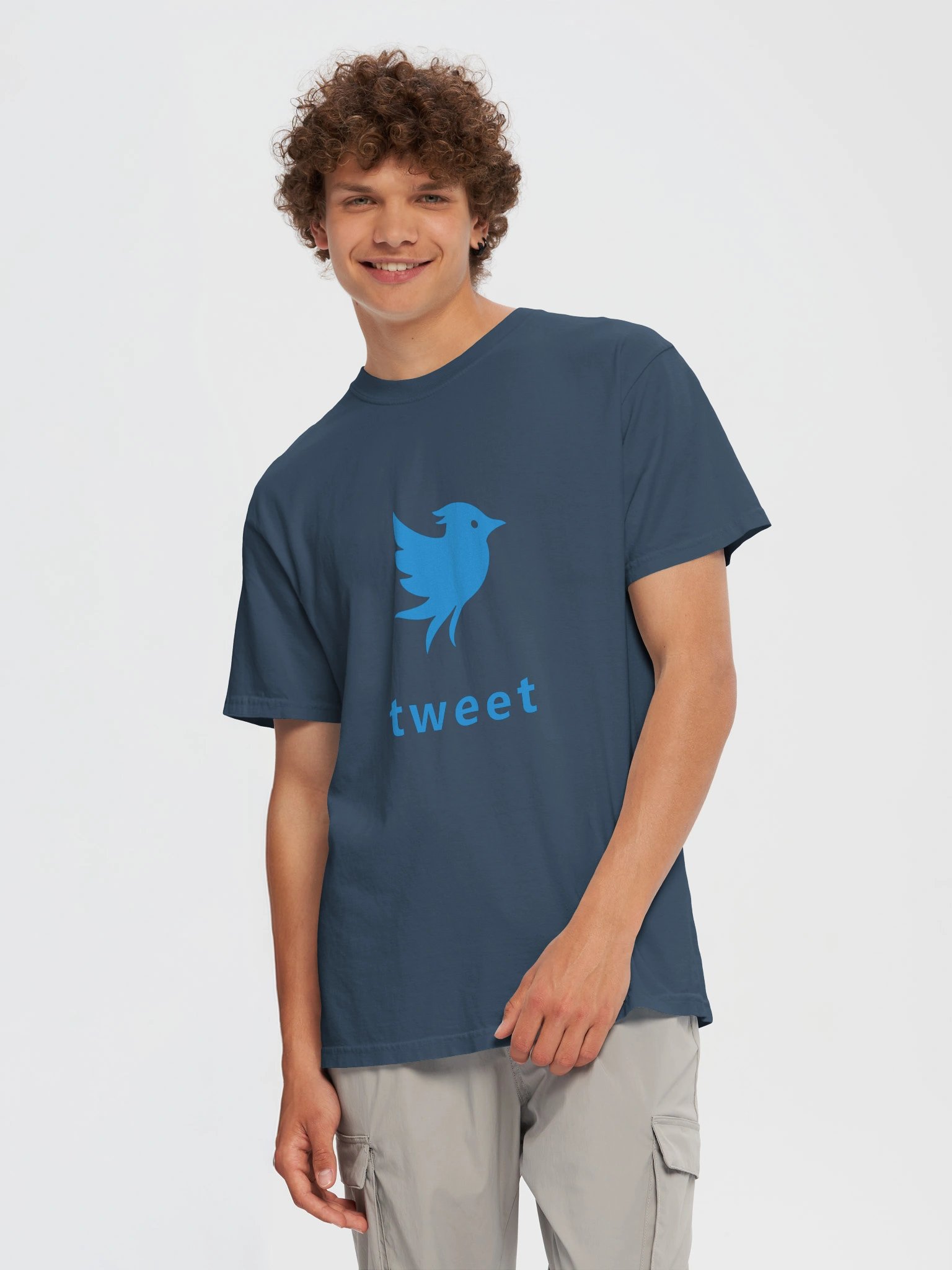 Tweet Logo Bluebird Midnight Blue T-Shirt product image (5)
