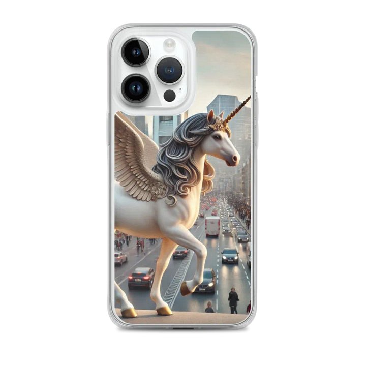 MagSafe® Clear Case for iPhone® | AI-Designed White Winged Unicorn product image (2)