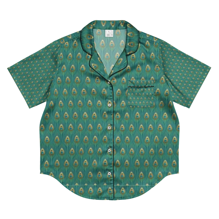 The Luminous Plume — Elegant Peacock Feather Pajama Top product image (2)