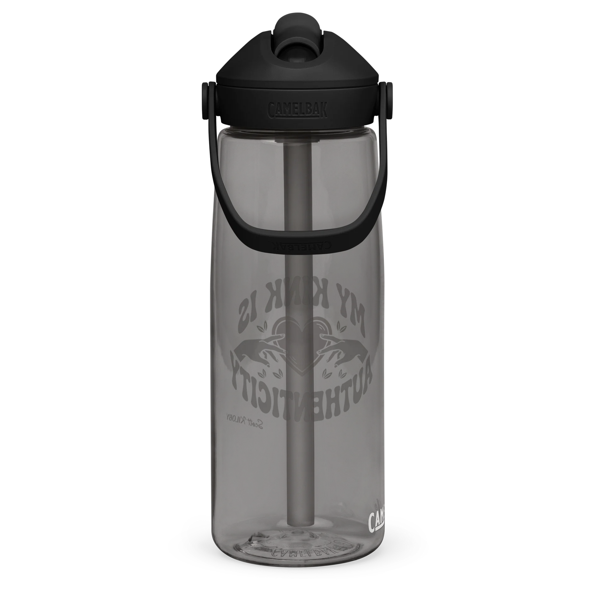 “My Kink Is Authenticity” Charcoal Flip Straw Water Bottle product image (4)