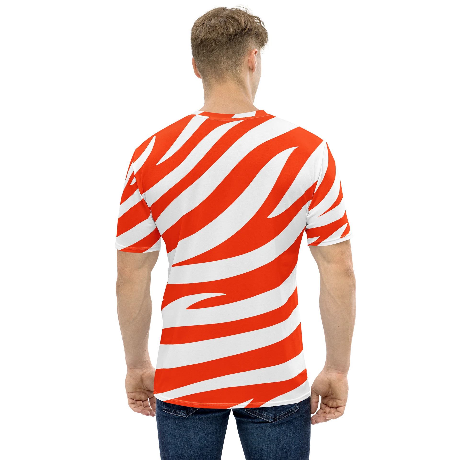 Tiger Print Classic T-Shirt – Orange White product image (2)