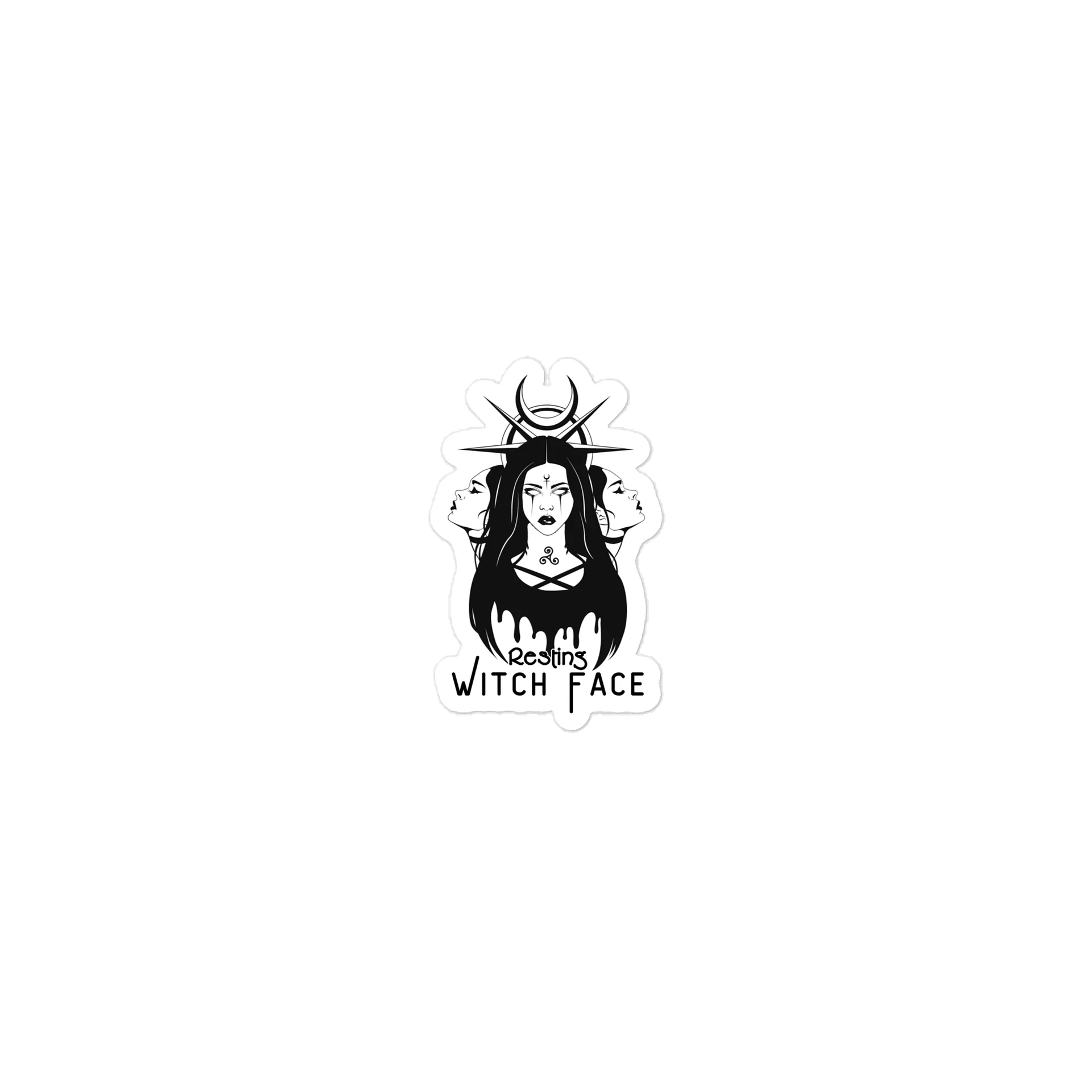 Resting Witch Face Die-Cut Stickers product image (1)