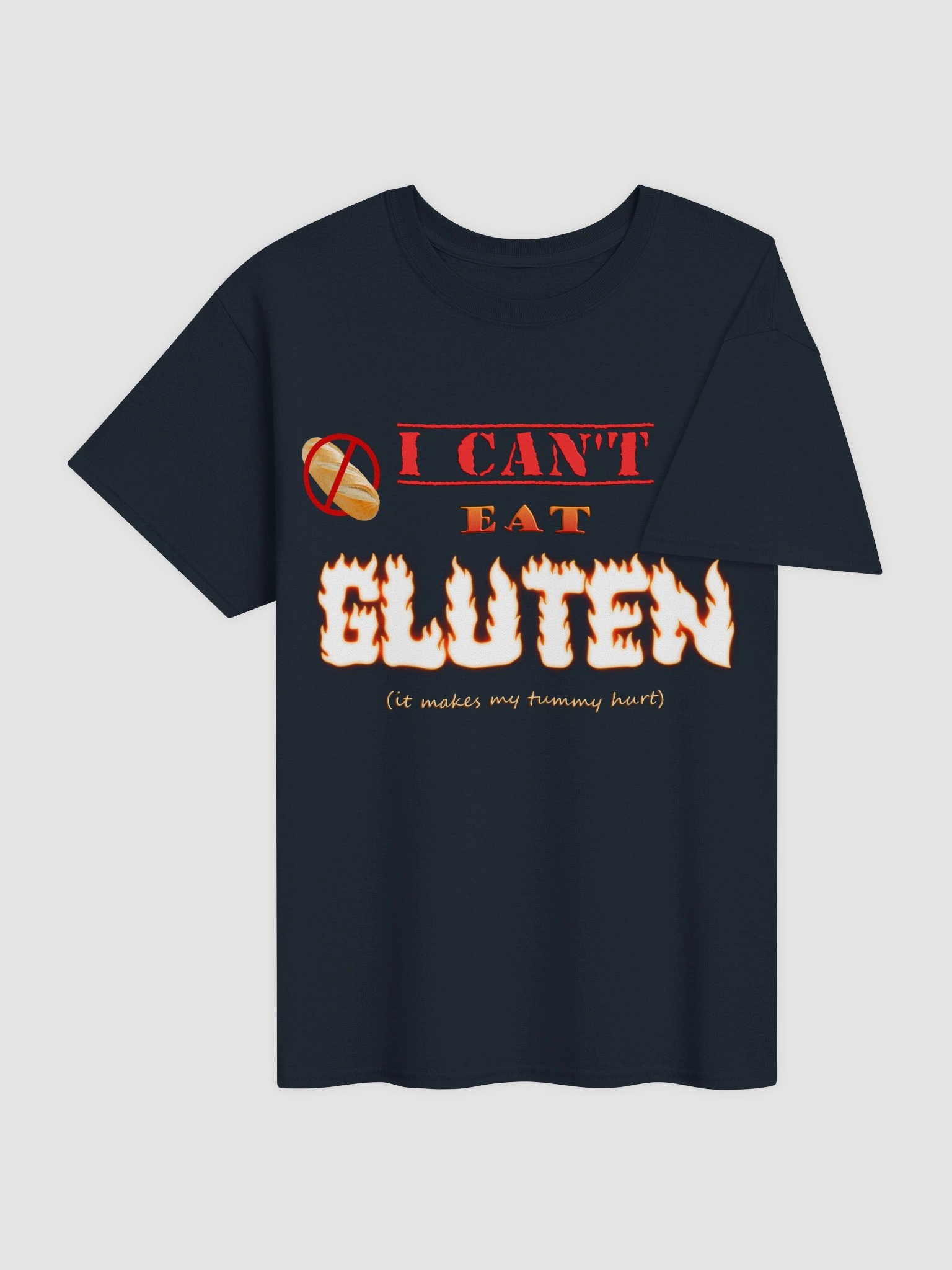 I can't eat gluten (it makes my tummy hurt) T-shirt product image (5)