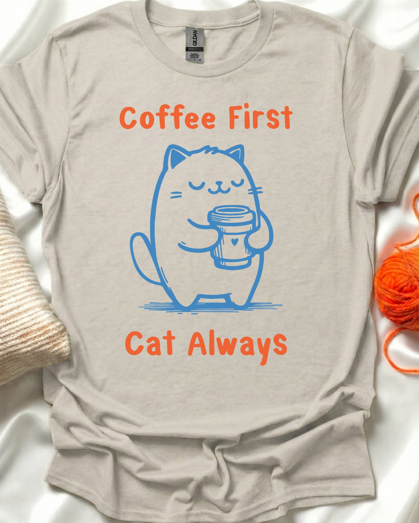 Cute Coffee Cat T-Shirt product image (1)