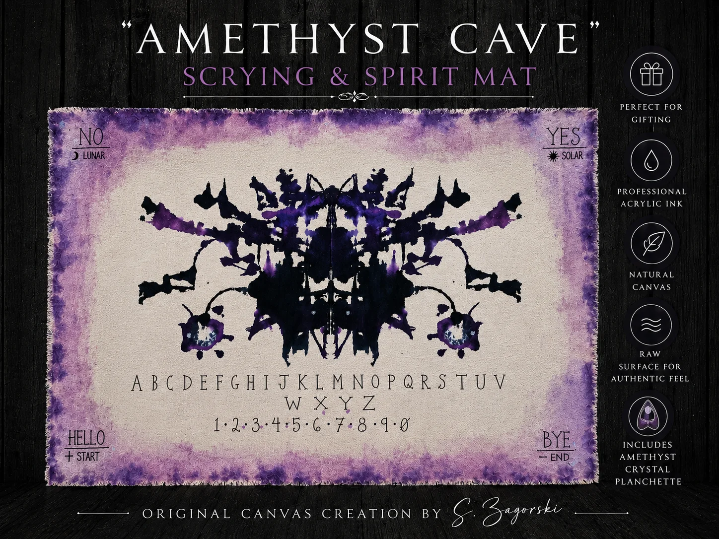 AMETHYST CAVE | 1/1 Original Canvas | Scrying & Spirit Divination Mat product image (1)