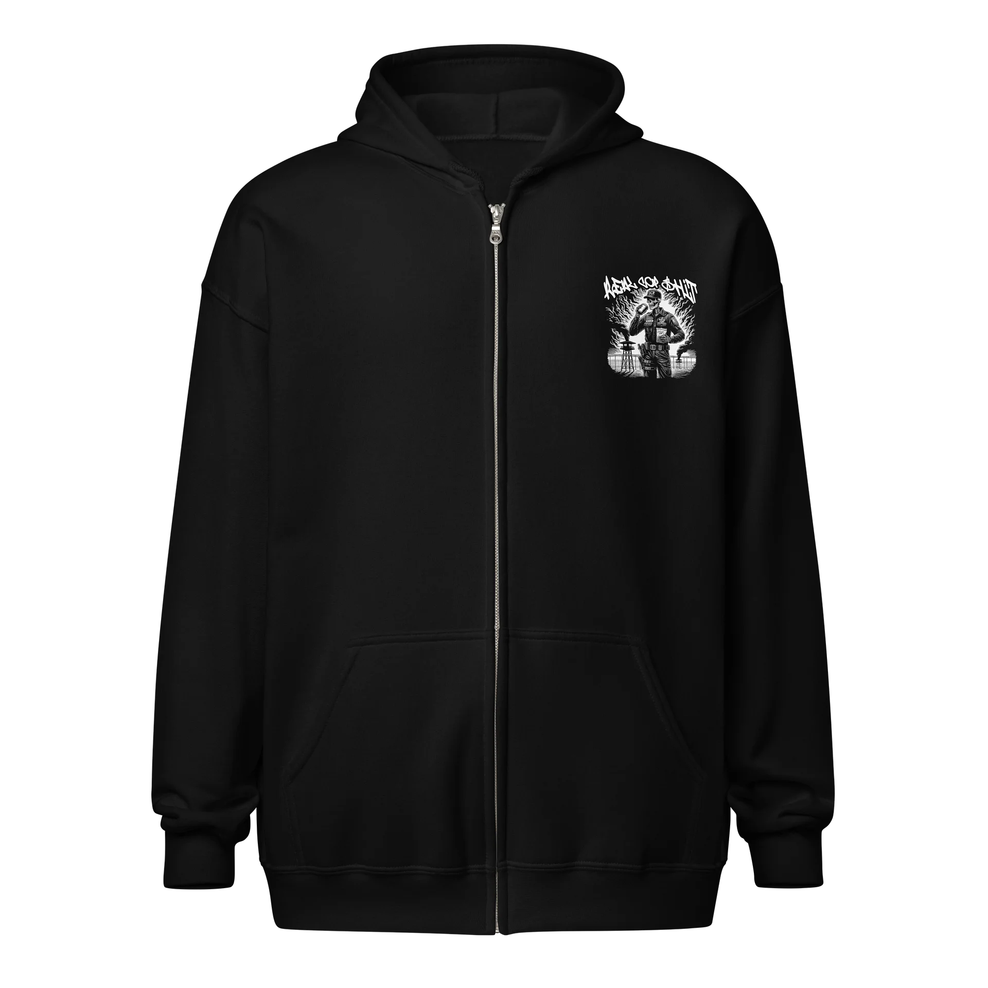 REAL COP SHIT ZIP HOODIE FRONT & BACK product image (1)