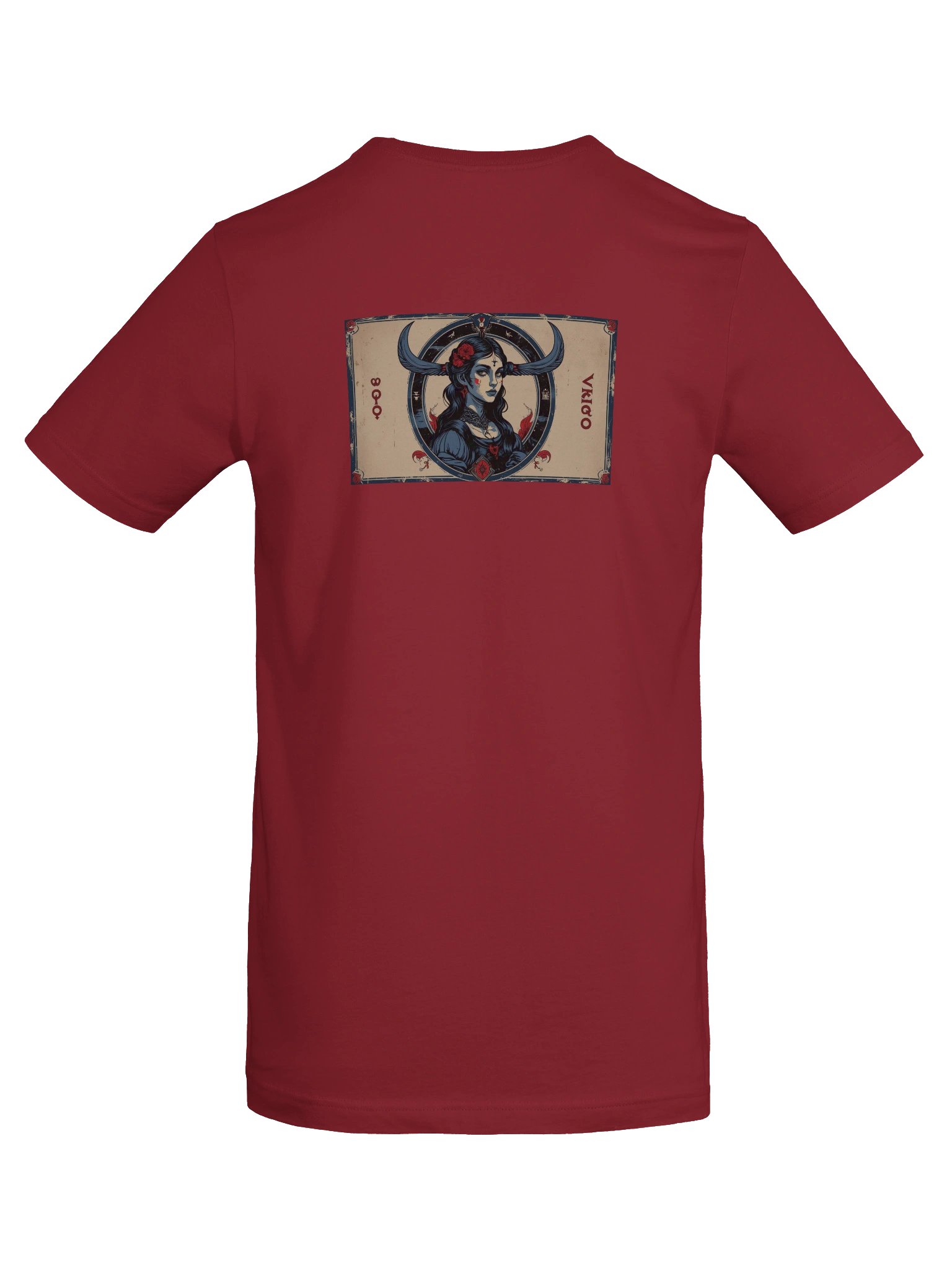 Virgo - Gothic Zodiac T-Shirt. Blue graphic on the back product image (4)